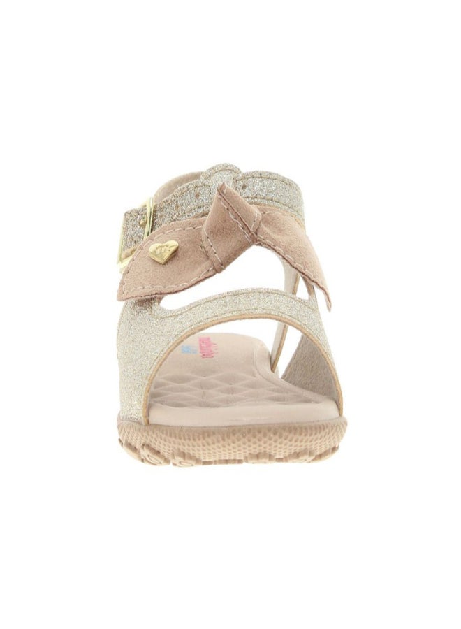 Maia Glitter Effect Bow Detail Casual Sandals Gold