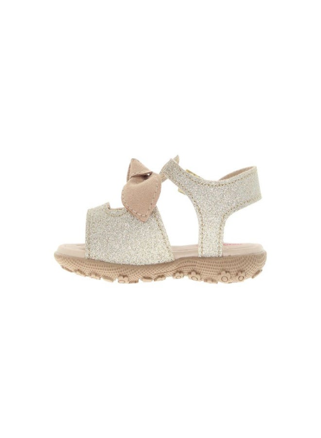 Maia Glitter Effect Bow Detail Casual Sandals Gold