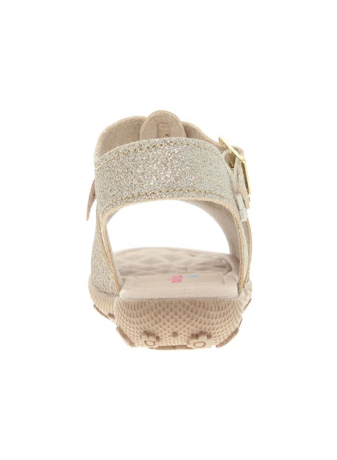 Maia Glitter Effect Bow Detail Casual Sandals Gold