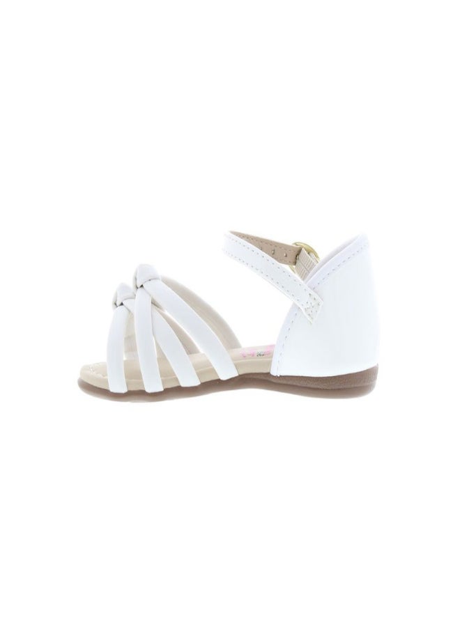 Adrianna Buckle Detail Flat Sandals White