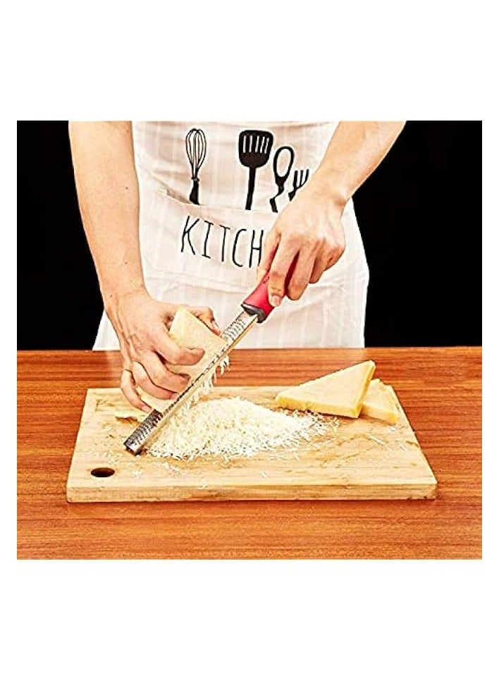 Stainless Steel Grater, Cheese, Lemon, Ginger & Potato Zester with Plastic Coverred, Silver