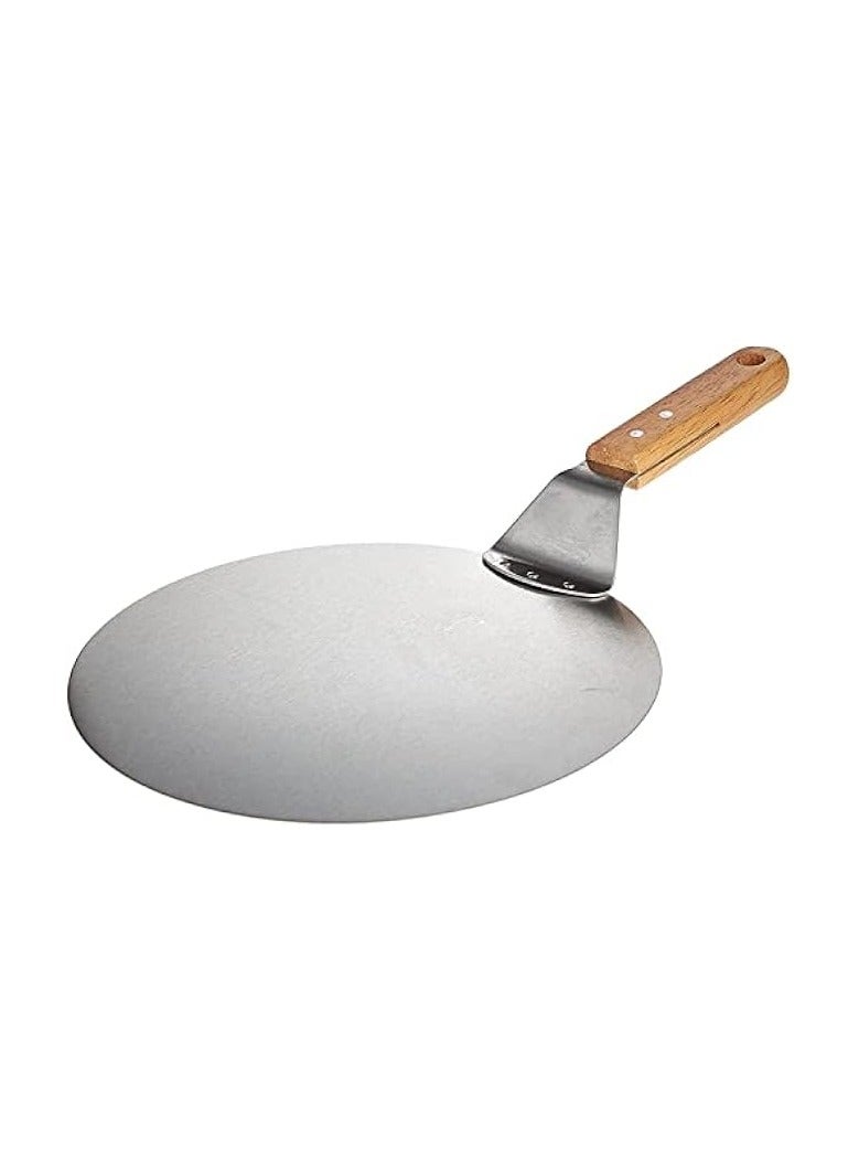 10 Inch Stainless Steel Pizza Peel Shovel with Wooden Handle Cake Shovel Baking Tools Cheese Pizza Shovels Paddle for Baking Homemade Pizza Bread