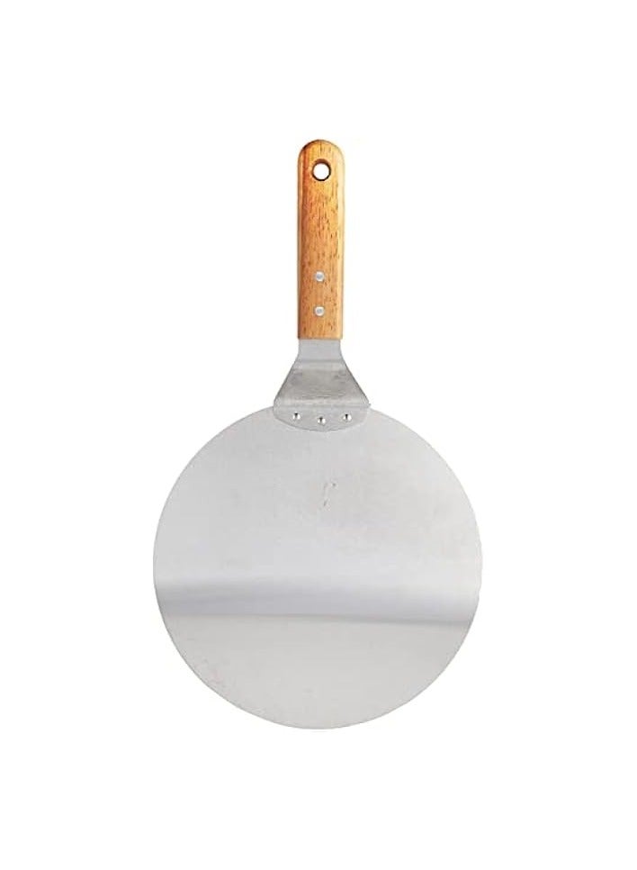 10 Inch Stainless Steel Pizza Peel Shovel with Wooden Handle Cake Shovel Baking Tools Cheese Pizza Shovels Paddle for Baking Homemade Pizza Bread