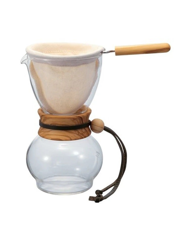 Olive Wood Neck Coffee Drip Pot, 240 ml