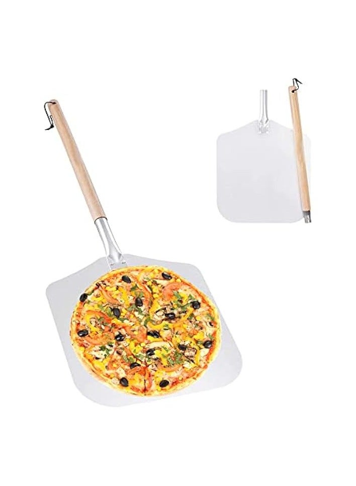 Premium Aluminum Pizza Peel With Detachable Beech Handle, 30.5 * 65cm, Convenient To Store, Good Helper For Baking