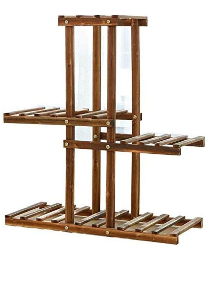 FFD 5-Tier Wood Plant Stand – Multi-Tier Floor Standing Rack for Indoor & Outdoor, Durable Wooden Flower Pot Holder for Balcony, Living Room, Patio & Garden