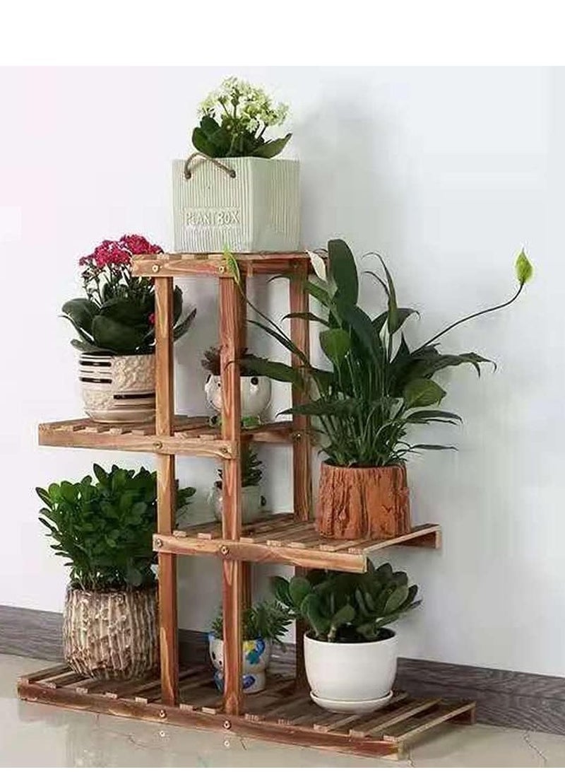 FFD 5-Tier Wood Plant Stand – Multi-Tier Floor Standing Rack for Indoor & Outdoor, Durable Wooden Flower Pot Holder for Balcony, Living Room, Patio & Garden