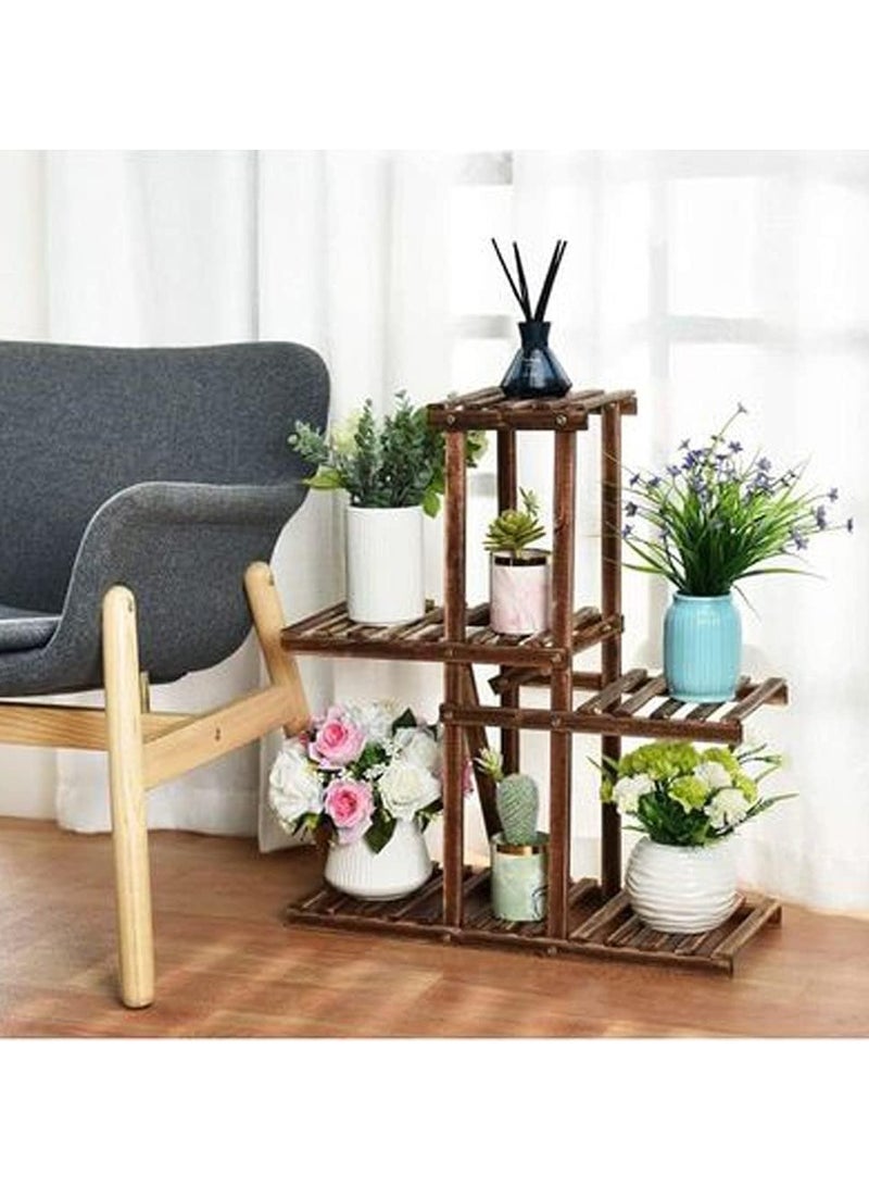 FFD 5-Tier Wood Plant Stand – Multi-Tier Floor Standing Rack for Indoor & Outdoor, Durable Wooden Flower Pot Holder for Balcony, Living Room, Patio & Garden