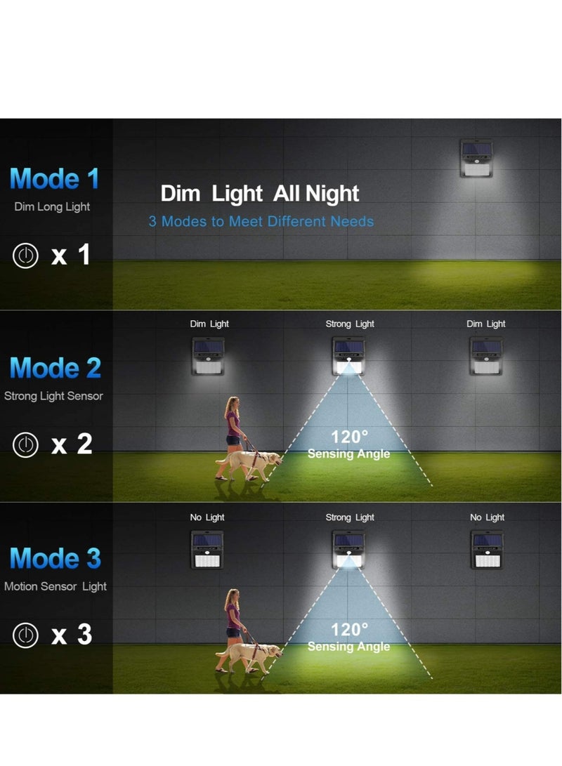 Solar Lights Outdoor [6 Pack/3 Working Mode], Solar Security Lights Solar Motion Sensor Lights Wireless IP 65 Waterproof Outdoor Lights for Garden Fence Patio Garage (42 LED)