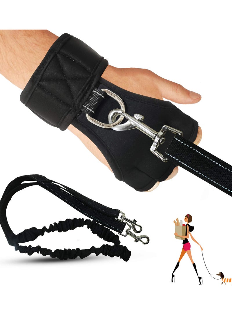 Dog Leash Explosion Walking Gloves and Proof Chain Lead Rope for Large Dogs Safety Free Hands Tough Unbreakable Suitable Puppies Cats