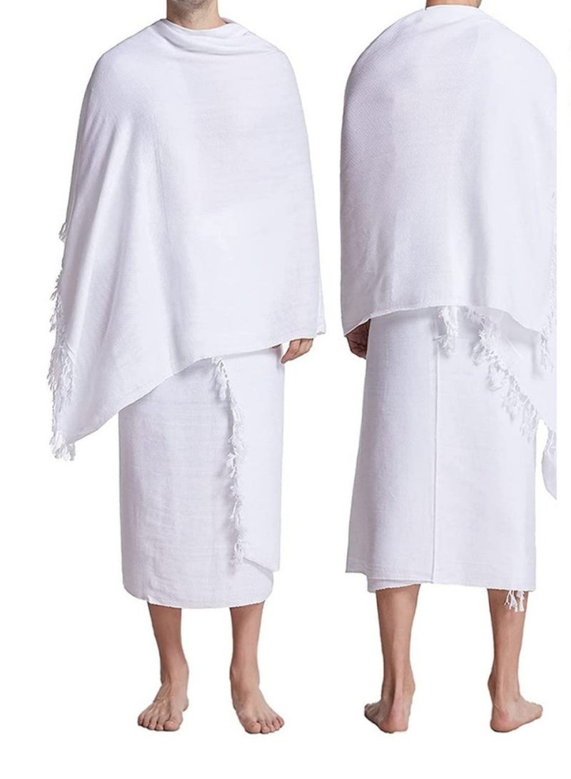 US ELK Men's Ahram Set | Premium 2 Ahram Towels + Belt for Hajj & Umrah | Easy-to-Wear & Comfortable Muslim Wear Ihram Set