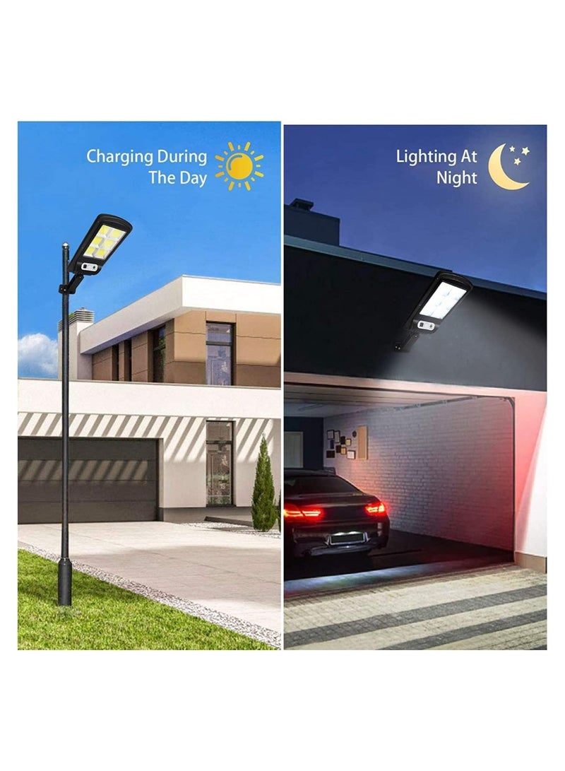 Solar Lights Outdoor, 6000 Lumens LED Solar Powered Motion Sensor Wall Lamp, IP67 Waterproof with Remote Control, Durable Security Light for Outside Wall, Garden, Yard, Porch (1-Pack)