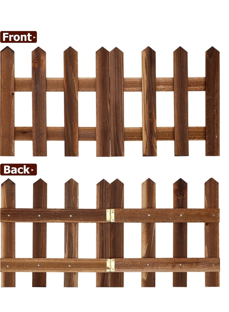 FFD Wooden Garden Picket Fence 160x1x50cm, Decorative Garden Fences for Patio, Fairy Garden Fence, Wooden Landscape Edging Border, Portable Outdoor Fencing for Flower Bed/Lawn Edgings