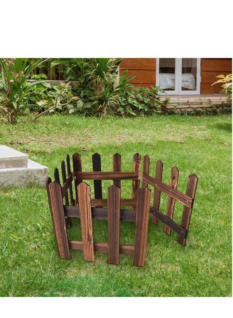 FFD Wooden Garden Picket Fence 160x1x50cm, Decorative Garden Fences for Patio, Fairy Garden Fence, Wooden Landscape Edging Border, Portable Outdoor Fencing for Flower Bed/Lawn Edgings