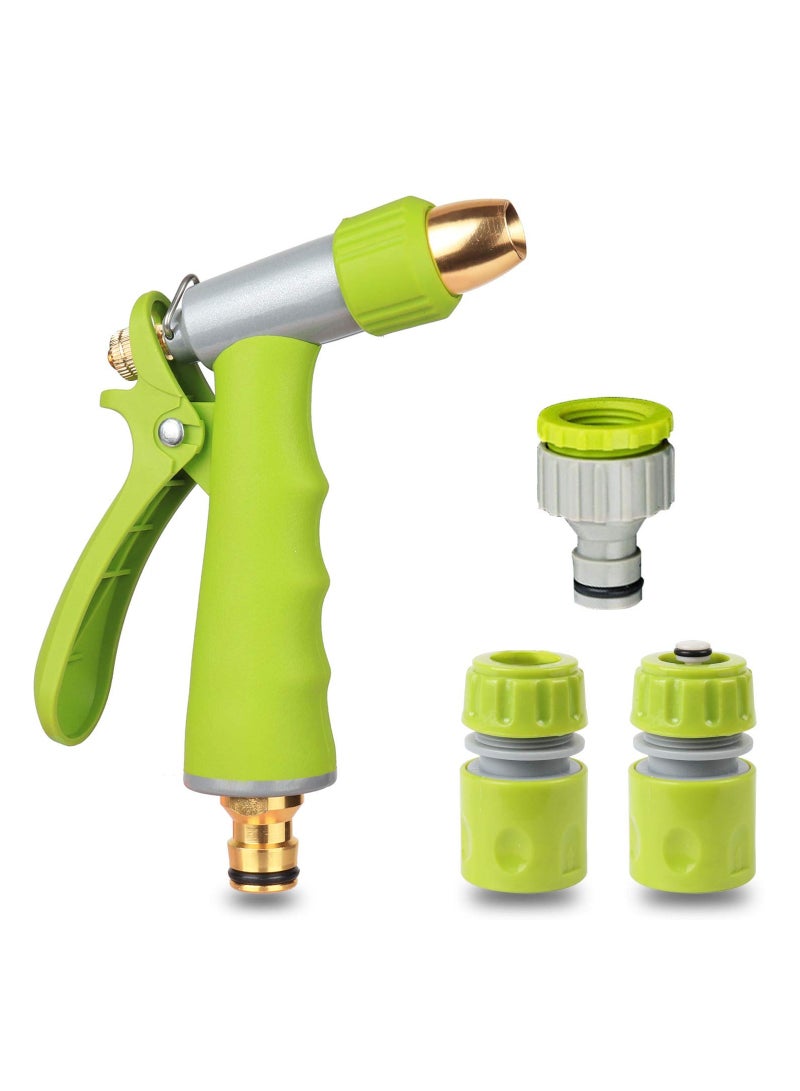 Spray Watering Gun Hose Pipe Fitting Kit, Including Spray Nozzle Watering Gun, Hose End Quick and Waterstop Connector, Threaded Tap Adapter, for Garden