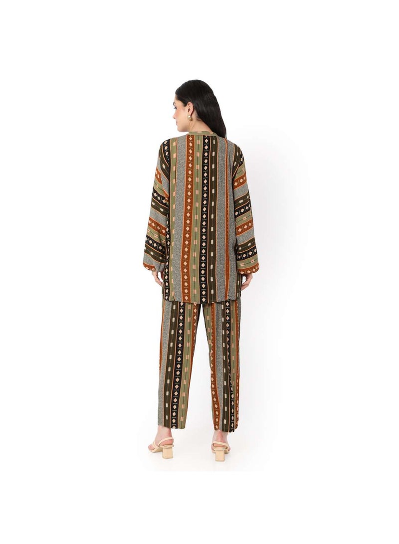 PRINTED VISCOSE CASUAL ELEGANT CO-ORD SET FOR WOMENS ARABIC KAFTAN JALABIYA