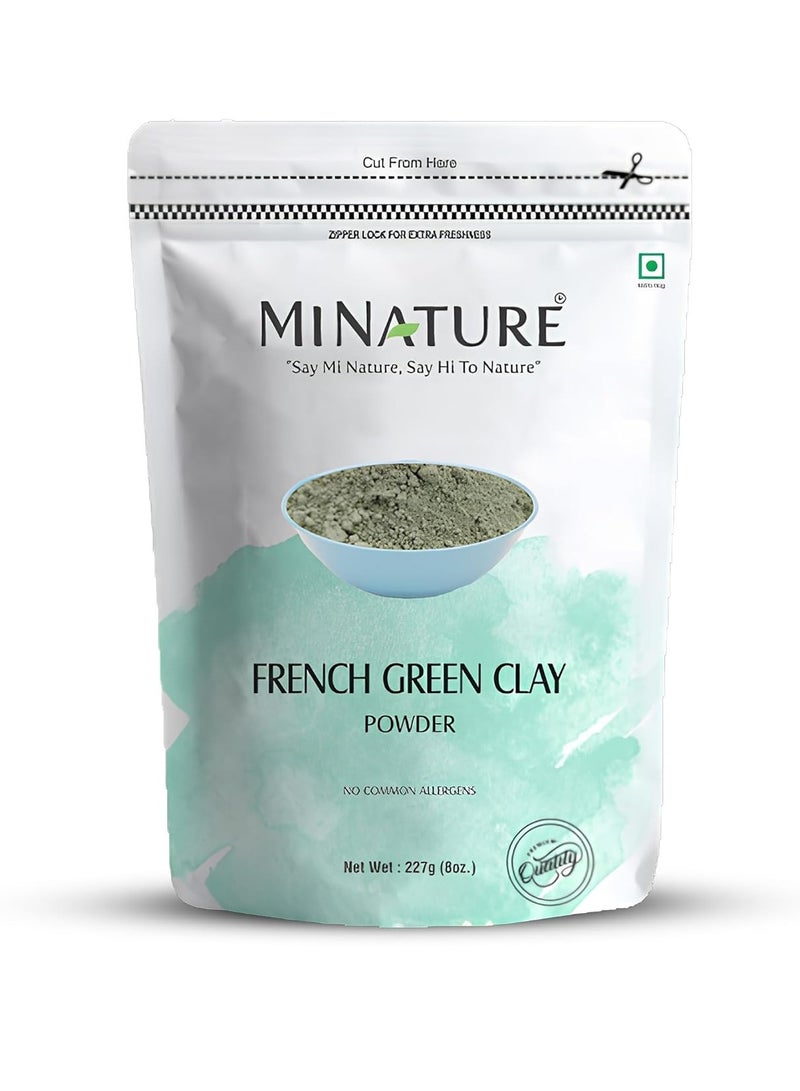 minature Montmorillonite French Green Clay Powder For Skincare Face Masks, Face Scrubs, Body Cleansers| Pure & Natural Mask Powder For All Skin Types & Unisex Use| 227G