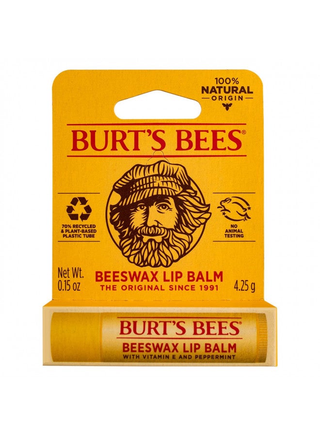 Burt's Bees Beeswax Lip Balm with Vitamin E & Peppermint 0.15 oz (Pack of 5)