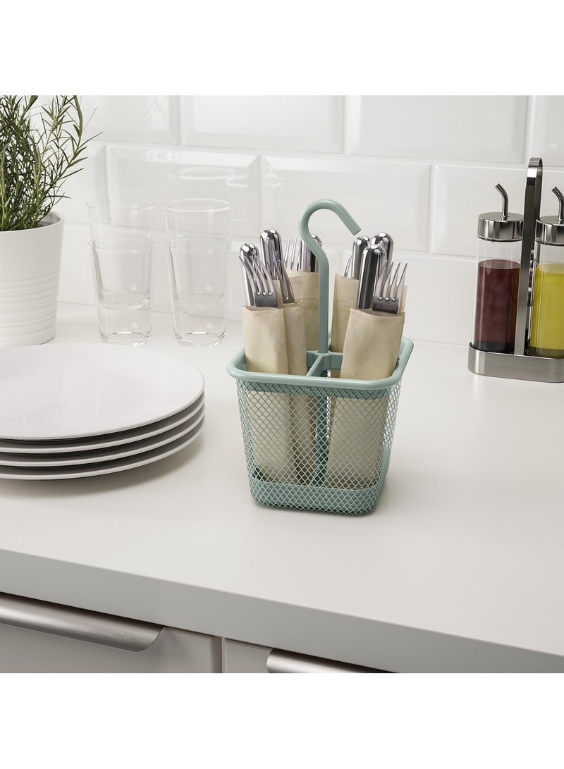 Cutlery Caddy in Pale Green Stylish and Space-Saving Organizer for Utensils, Perfect for Kitchen Counters or Dining Tables 12x12 cm