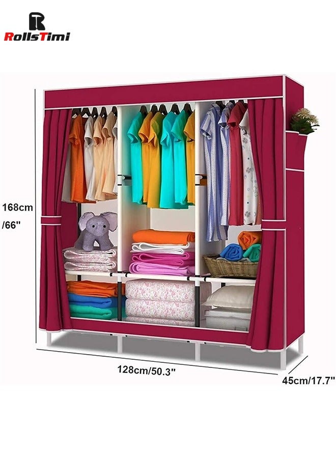 Portable Wardrobe Organizer Maroon