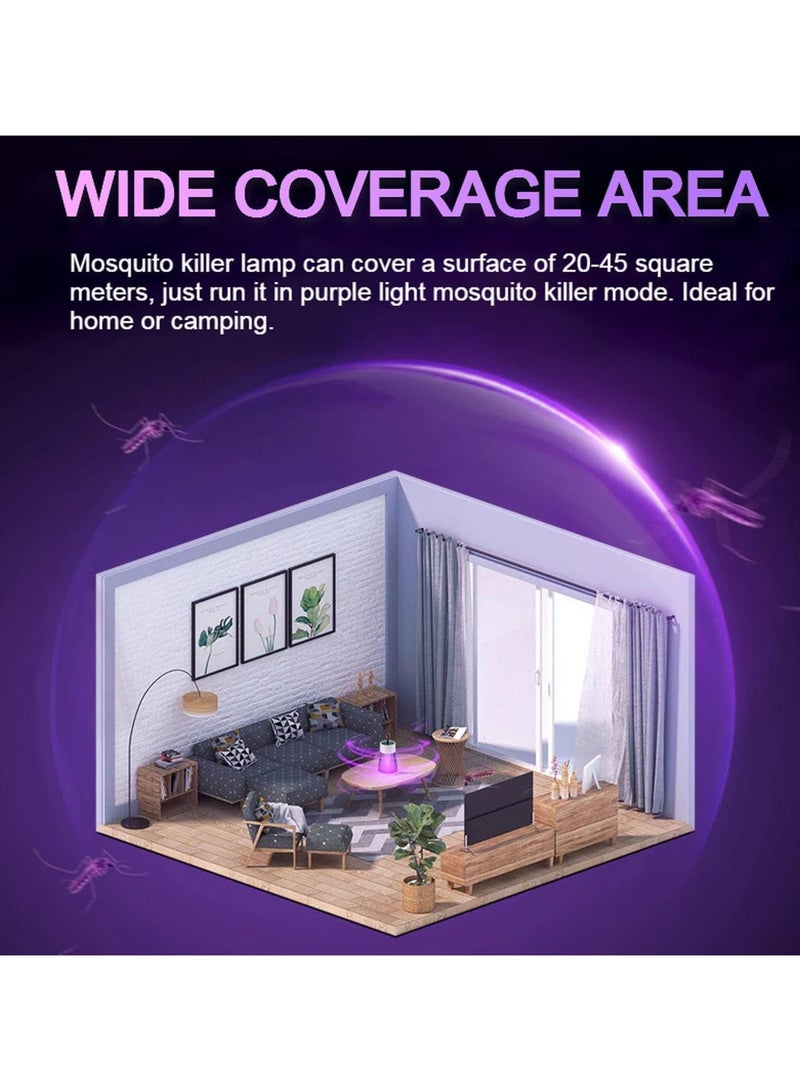 Mosquito Killer Lamp，Electric Mosquito Killer Lights，Fly Killer Lamp Bug Zapper Catcher，360° Mosquito Lamp UV Light ，No Toxic Chemicals Insect Killer for Outdoor Indoor Bedrooms and Gardens