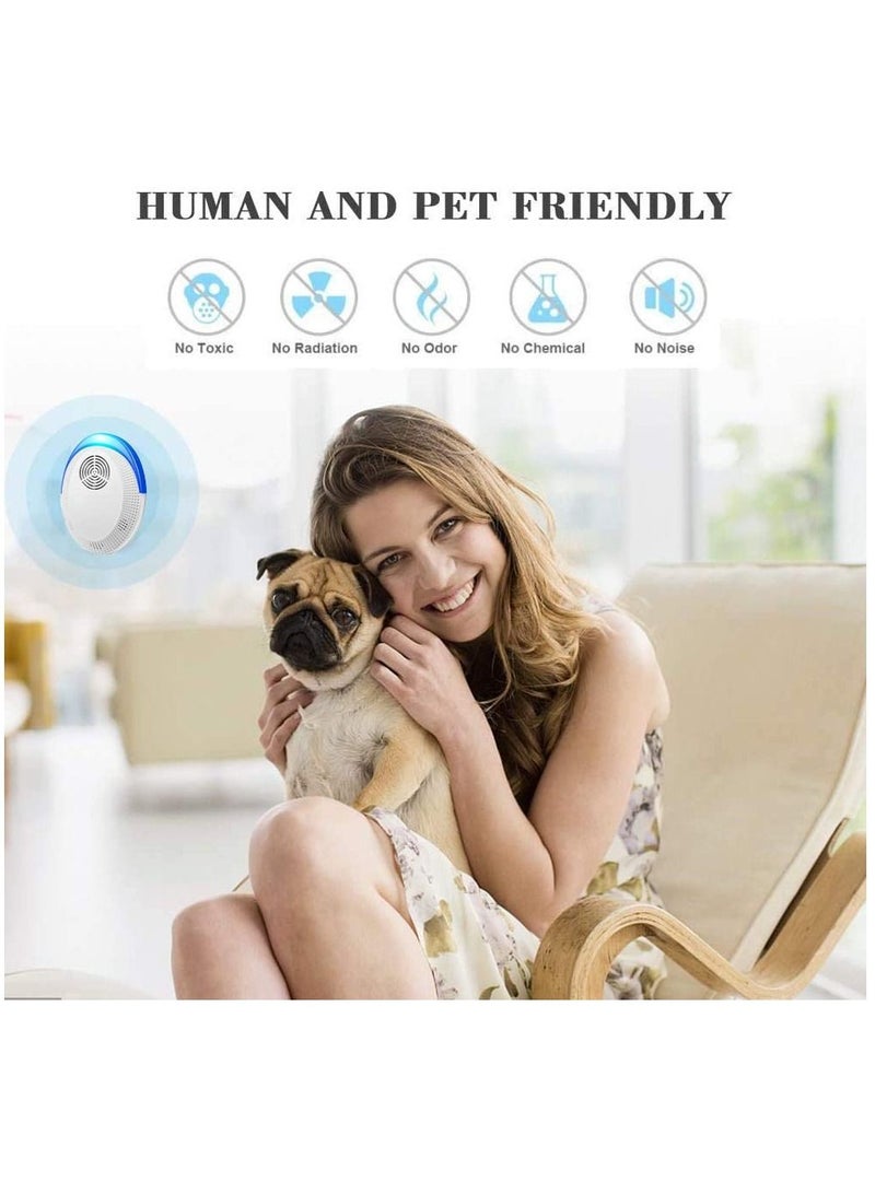 Ultrasonic Pest Repeller, Indoor Anti Insect, Plug in Pest Control, Electronic Moths Repellent, Against Fleas, Rats, Mouse, Ants, Bed Bugs, Cockroaches, Flies, Mosquito, 4 Pack
