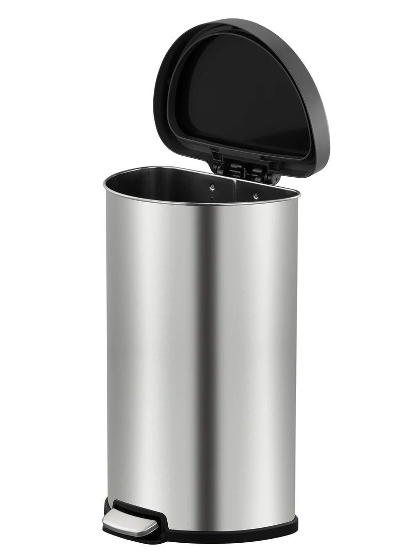 ARIA SERIES | Brushed Stainless Steel Finish | Soft-Closing | Fingerprint-Resistant | Step Trash Bin | Versatile For Homes & Kitchens | 45L