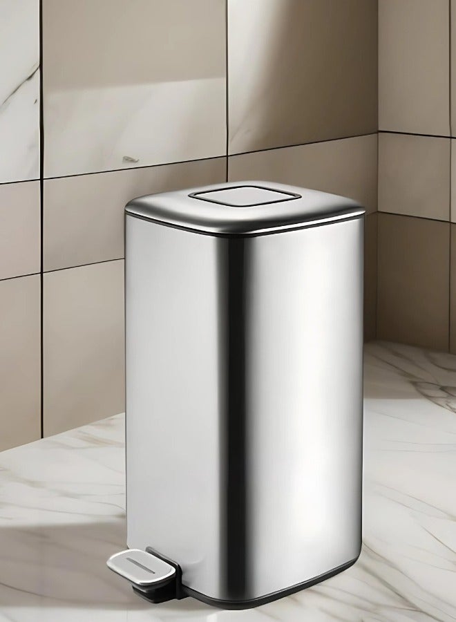 9L Premium Pedal Waste Bin | Stainless Steel Finish | Soft-Closing, Fingerprint-Resistant | Perfect for Office or Kitchen Use