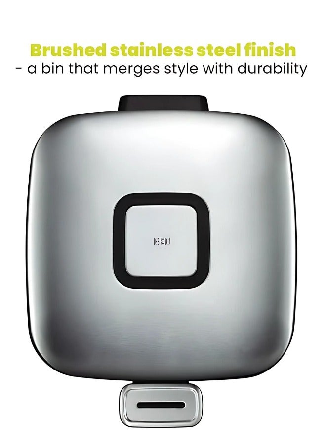 9L Premium Pedal Waste Bin | Stainless Steel Finish | Soft-Closing, Fingerprint-Resistant | Perfect for Office or Kitchen Use