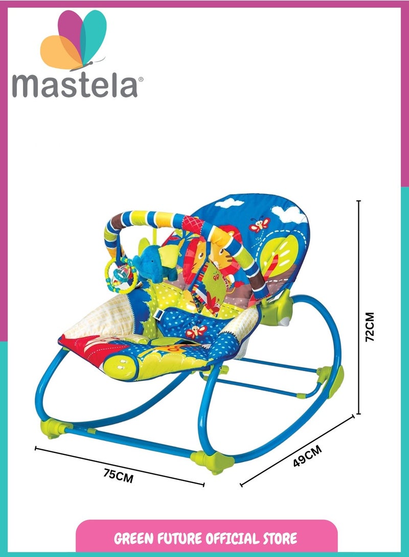 Baby Rocker Chair – Infant Bouncer with Toy Bar & Vibration | Adjustable Newborn Rocking Seat | Toddler Rocker for Play, Rest & Comfort