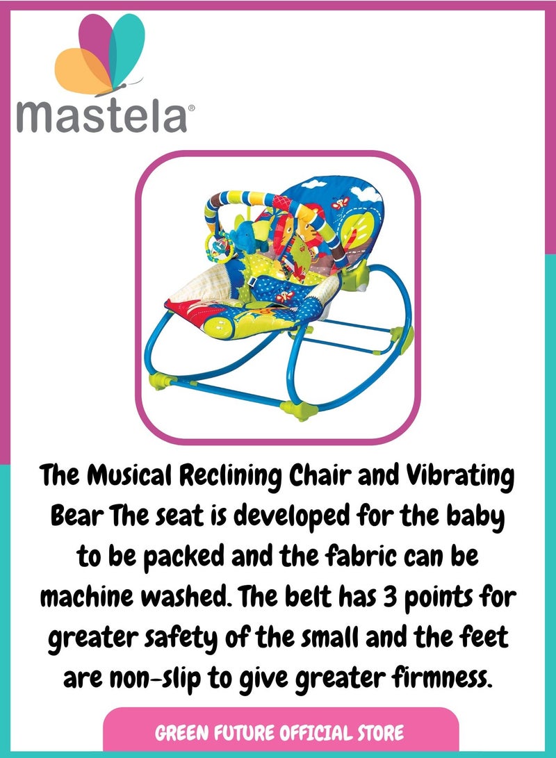 Baby Rocker Chair – Infant Bouncer with Toy Bar & Vibration | Adjustable Newborn Rocking Seat | Toddler Rocker for Play, Rest & Comfort