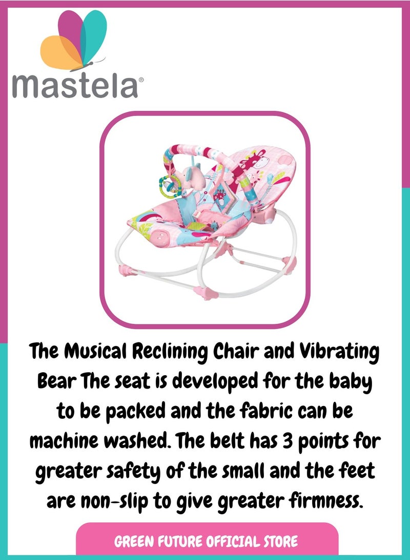 Baby Rocker Chair – Infant Bouncer with Toy Bar & Vibration | Adjustable Newborn Rocking Seat | Toddler Rocker for Play, Rest & Comfort