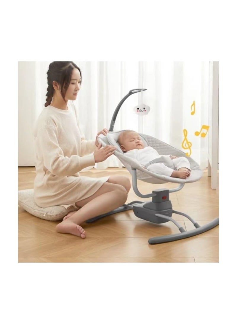 Rocking chair with swing R/C Swing Cradle for Baby | Baby Rocker with 3 Adjustable Swing Speed, Remote, Music,Safety Belt for Baby 0 to 9 Months