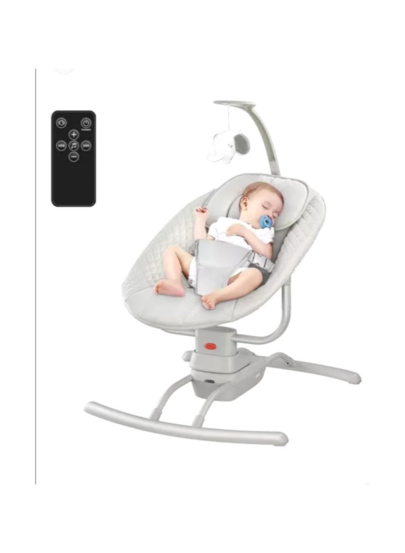 Rocking chair with swing R/C Swing Cradle for Baby | Baby Rocker with 3 Adjustable Swing Speed, Remote, Music,Safety Belt for Baby 0 to 9 Months