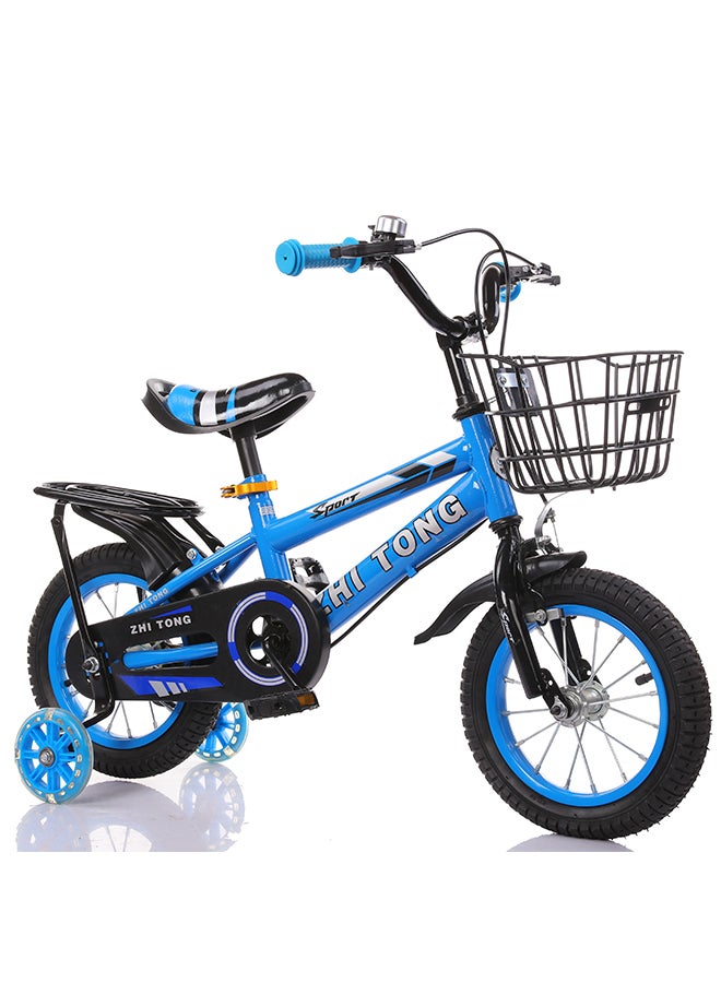 Children's Bike With Flash Training Wheels And Metal Basket 16inch