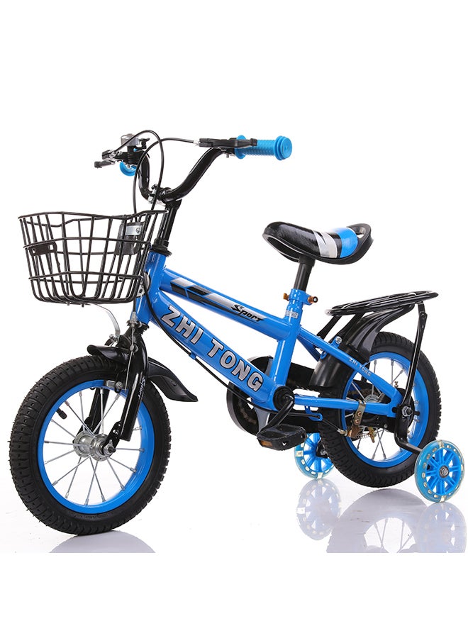 Children's Bike With Flash Training Wheels And Metal Basket 16inch