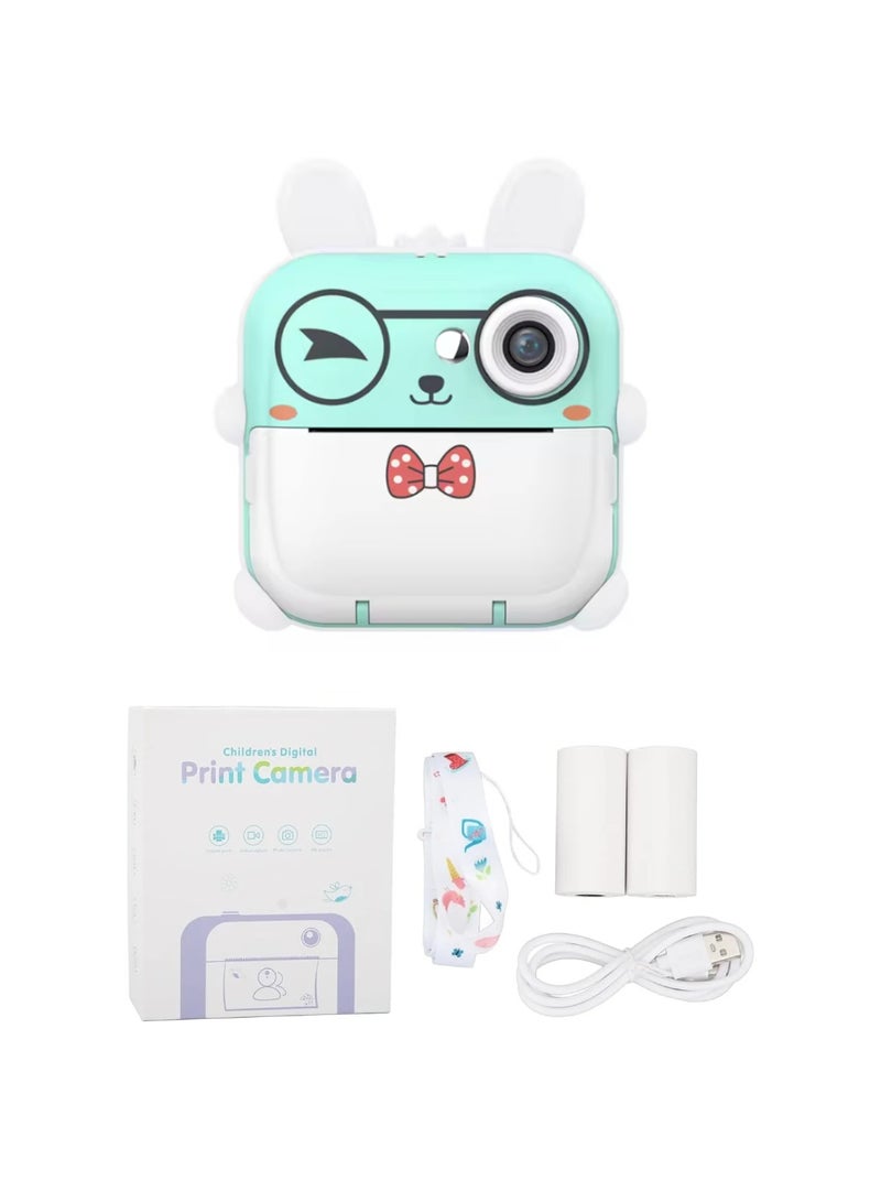 Digital Camera For Kids 8MP Kids Camera With 32GB SD Card Full HD 1080P Cameras Mini Kids Camera With Instant Print Thermal Printer With 2 Thermal Rolls 2.4Inch Eye Protect Screen Selfie Camera