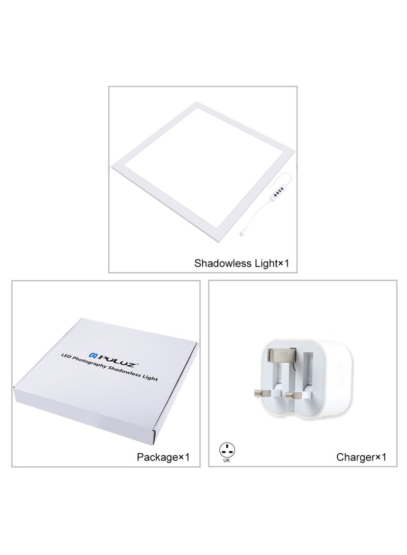 PULUZ 1200LM LED Photography Shadowless Light Lamp Panel Pad with Switch, Metal Material, No Polar Dimming Light, 34.7cm x 34.7cm Effective Area