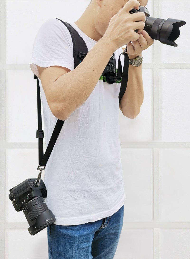 Quick Release Double Shoulder Harness Soft Pad Decompression Foam Strap Belt for DSLR Digital Cameras