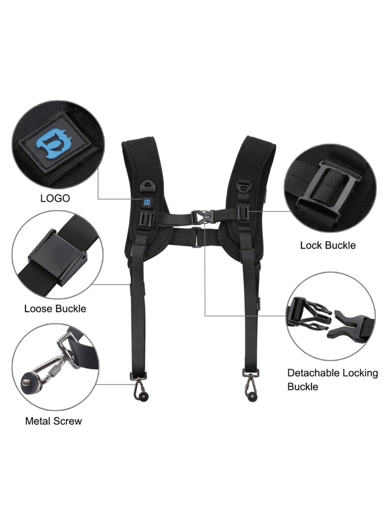 Quick Release Double Shoulder Harness Soft Pad Decompression Foam Strap Belt for DSLR Digital Cameras