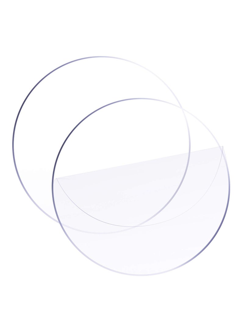 Circle Clear Acrylic Sheet, 12 x 12 Inches Round Acrylic Disc 1/16 Inches Thick Transparent Acrylic Panel for DIY Projects and Crafts (2 Pieces)