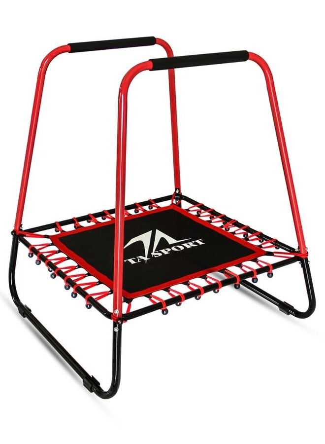 Trampoline with Handrail Black/Red 40 inch