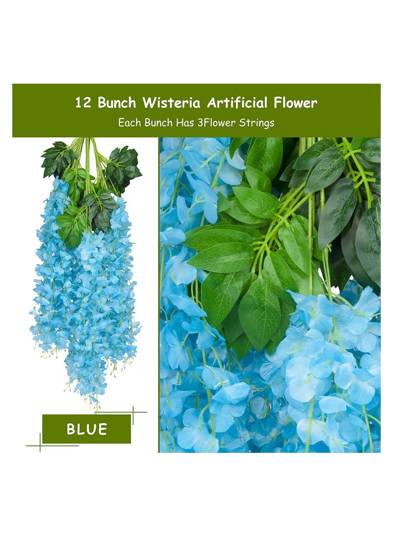 Artificial Wisteria Vine Flowers, 12 Pack 44