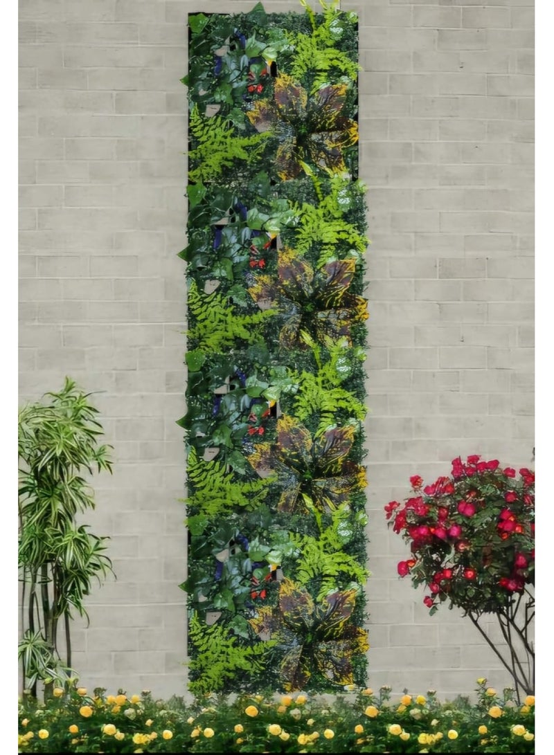 Artificial Grass Wall Panels 50x50cm UV Protected Faux Greenery Privacy Fence Cover Indoor Outdoor Decorative Boxwood Panels for Home Backyard and Wall Decor