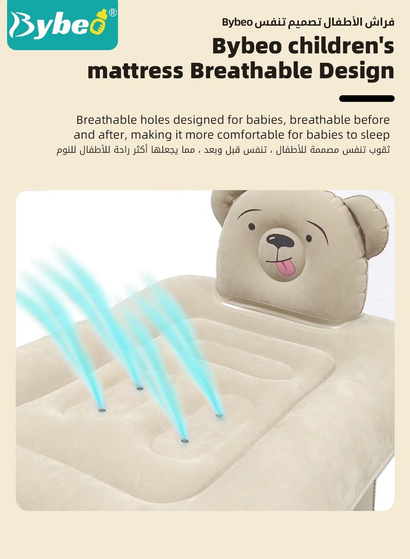 Inflatable Toddler Travel Bed, Kids Travel Airplane Bed, Portable Toddler Travel Car Seat Crib with Seat Belt, Kids Blow Up Mattress for Car Seat with Hand Pump & Storage Bag, Toddler Travel Essential
