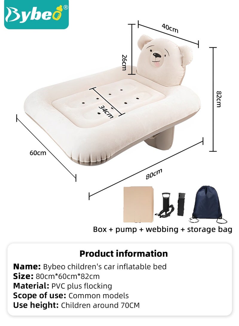 Inflatable Toddler Travel Bed, Kids Travel Airplane Bed, Portable Toddler Travel Car Seat Crib with Seat Belt, Kids Blow Up Mattress for Car Seat with Hand Pump & Storage Bag, Toddler Travel Essential
