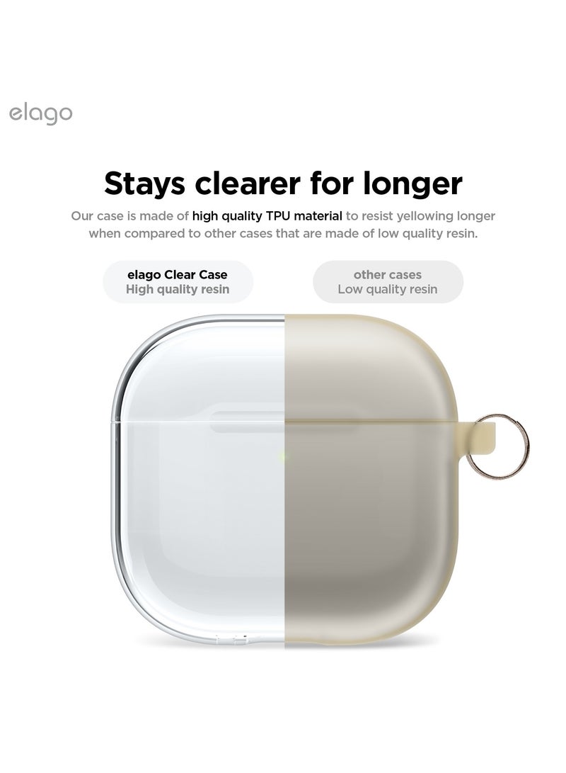 Clear Hang compatible with AirPods 4 case cover (2024) with Carabiner - Transparent