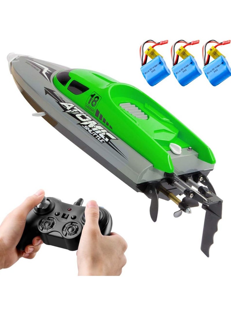 Remote Control Boat Remote Control Boat 30KM/H High Speed IPV7 Waterproof 2.4GHz 4 Channel Racing Boat for Kids Adults 3Batteries