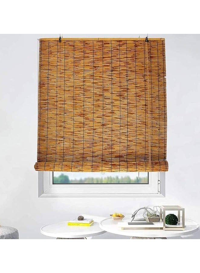 Bamboo Blinds Bamboo Roller Blinds with Accessories Hanging Window Shades Sun Shade Roll Up Shades Bamboo Reed Curtain Privacy Blinds Light Filtering Sun Shades