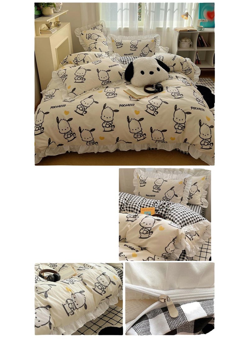 4-Piece Pochacco Cotton Comfortable Set Bed Sheet Set Children'S Day Gift Birthday Gift 200X230cm